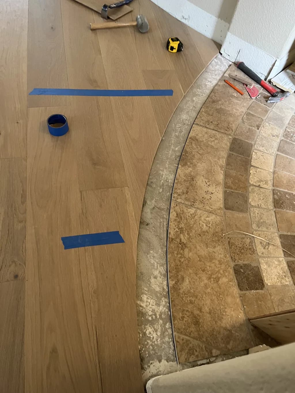 Hardwood — Curved Entry Installation