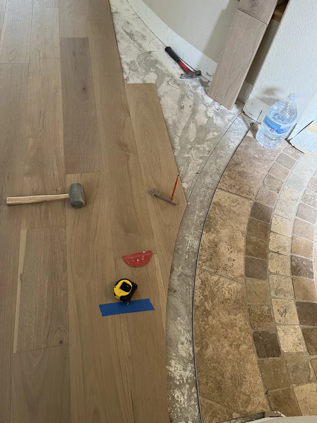 Hardwood — Curved Entry Installation