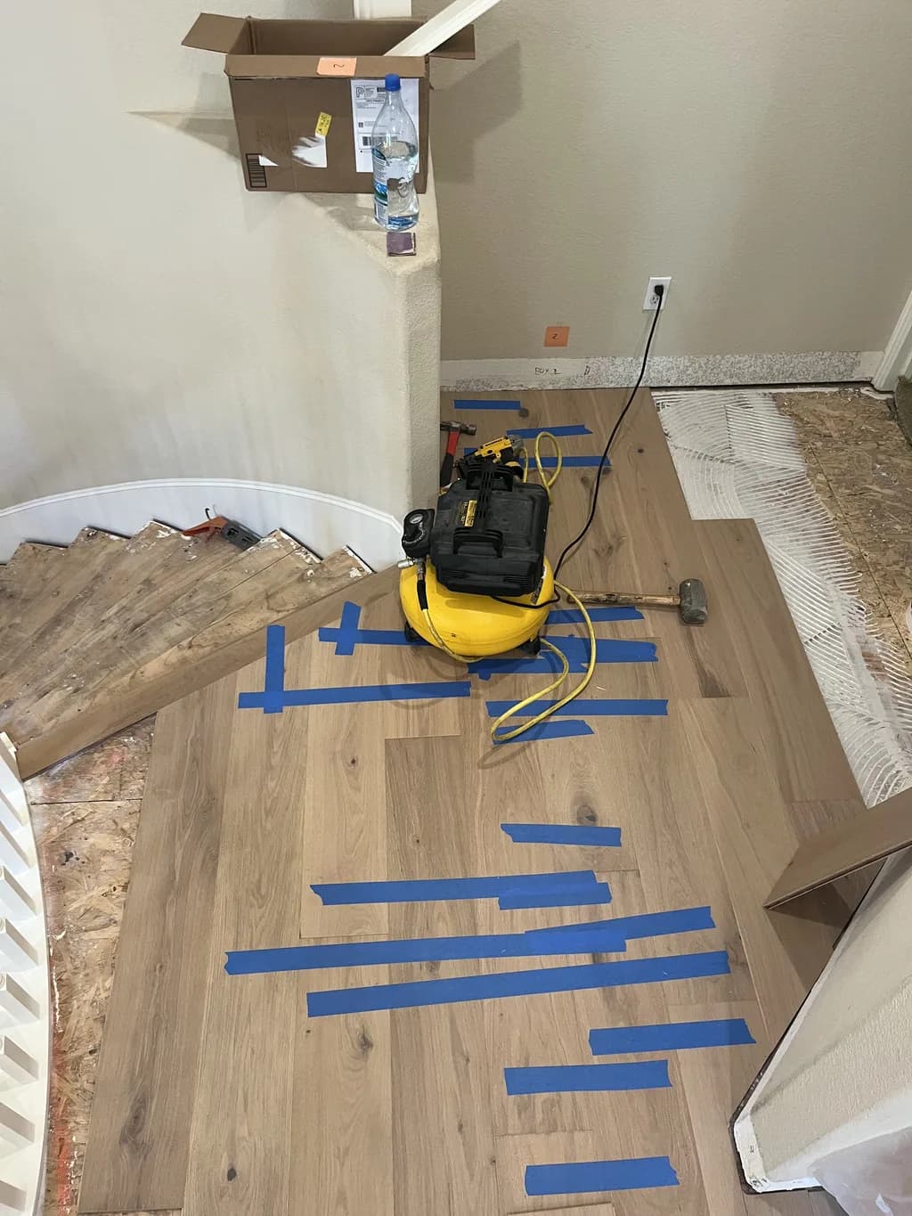 Hardwood — Curved Entry Installation