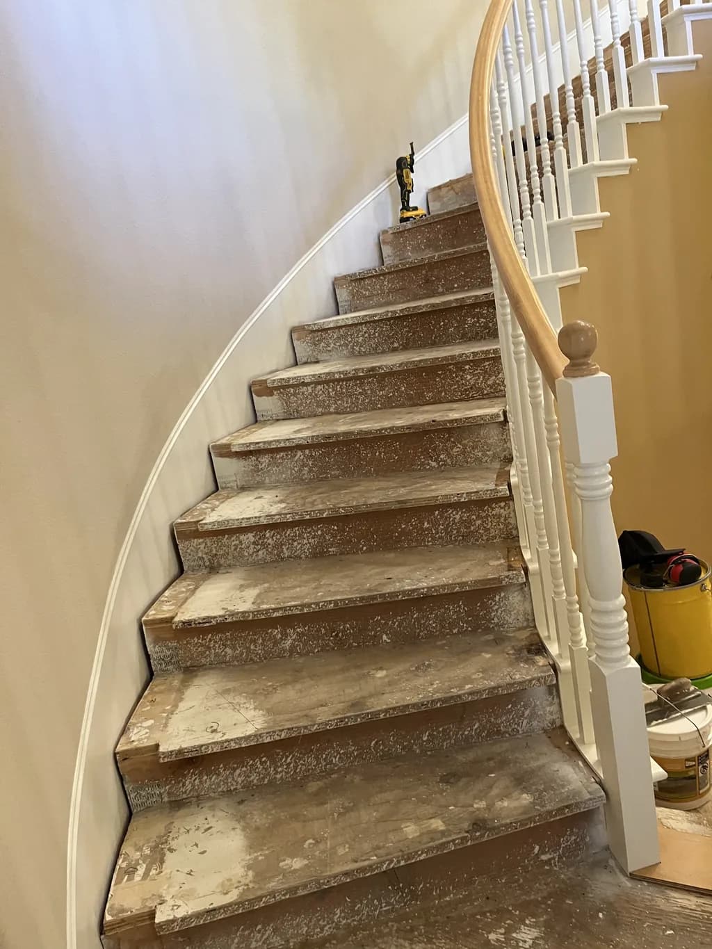 Hardwood — Curved Staircase Installation