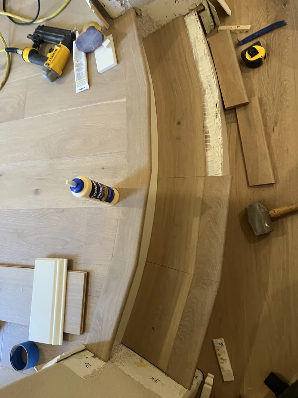 Hardwood — Curved Staircase Installation