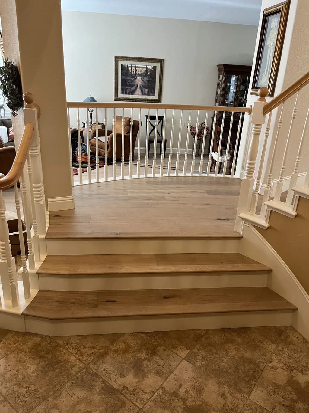 White Oak Hardwood — Staircase & Landing